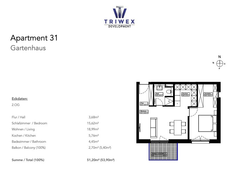 Modern trifft Gemütlichkeit – 2-Zimmerwohnung mit Balkon!