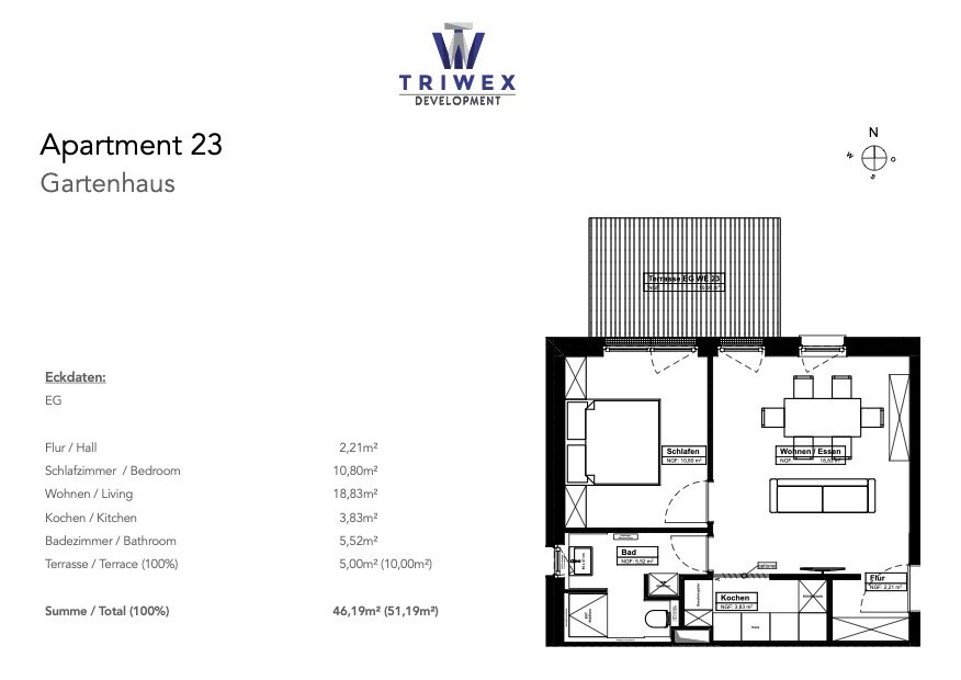 Wohlfühloase auf kleinem Raum – 2 Zimmer mit Terrasse!