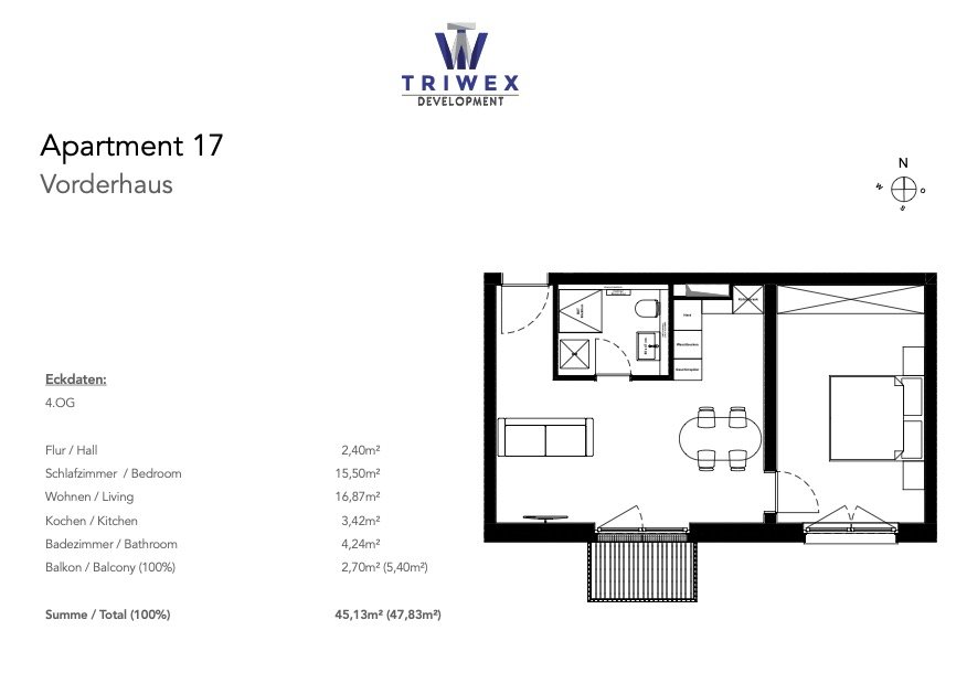 Perfekt geschnitten: Stilvolle 2-Zimmerwohnung mit Balkon!