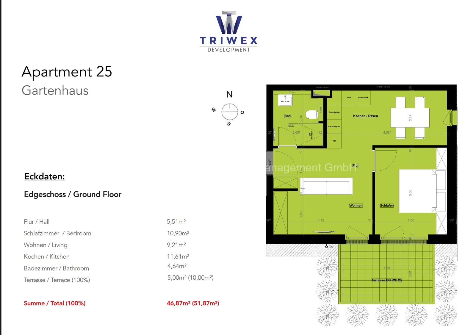 Hell, ruhig, charmant: 2-Zimmerwohnung mit Terrasse zum Verlieben!